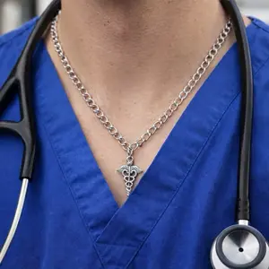 Doctor Charm Necklace Gift Caduceus Charm for Medical Professionals and Healthcare Enthusiasts