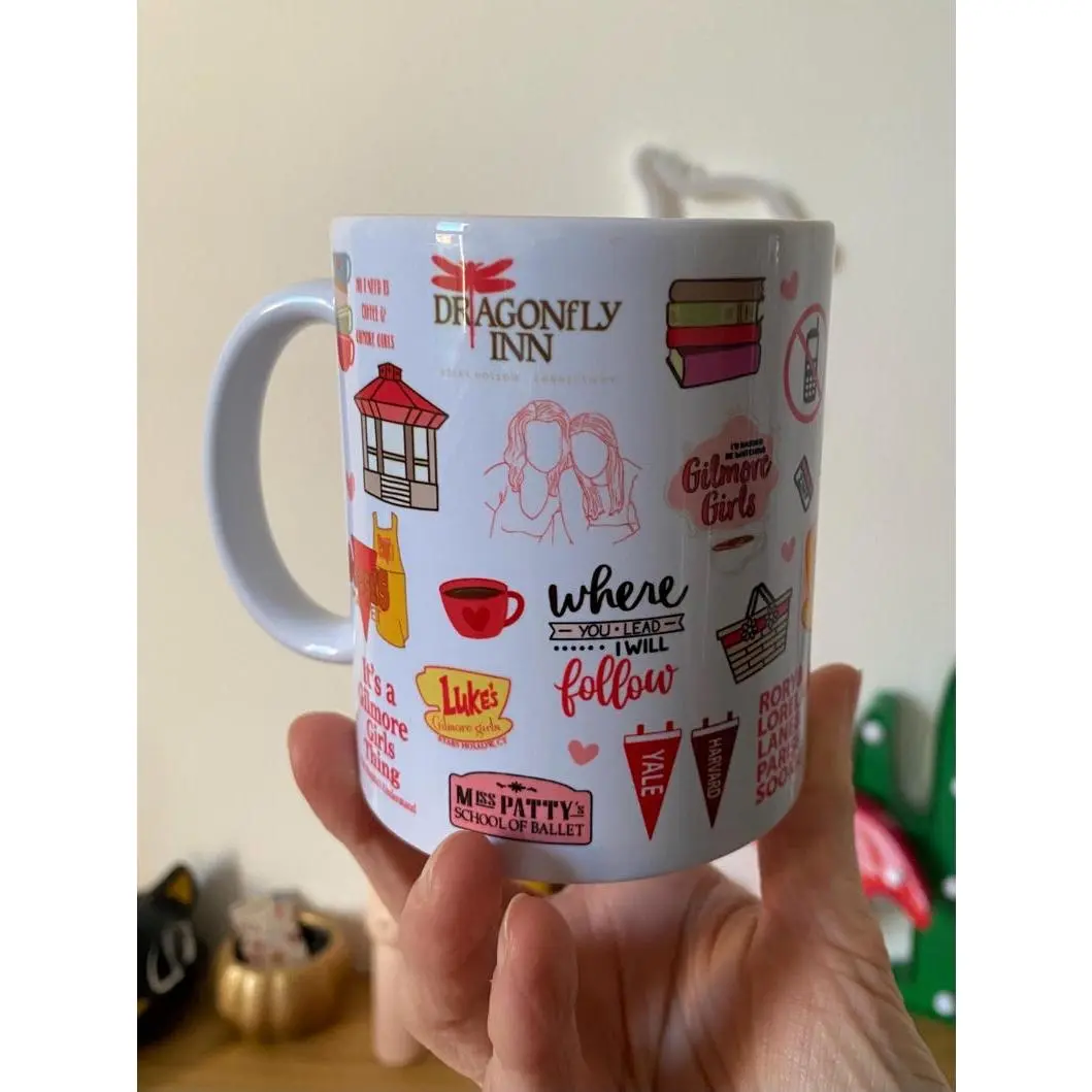 Gilmore Girls Coffee Mug & Luke's Punch Needle Coaster Coffee Ceramic Mug, (11oz, 15oz)
