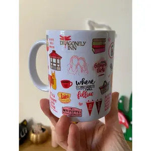 Gilmore Girls Coffee Mug & Luke's Punch Needle Coaster Coffee Ceramic Mug, (11oz, 15oz)