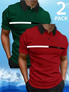 3-Pack College Style Men's BOSTON Graphic Polo Collar Shirts – Short Sleeve Muscle Fit Embroidered Crest Tee for Casual