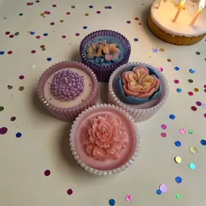 Flower Scented Candles - Decorative Candle with Rose Design, Available in Multiple Colors