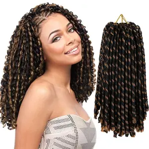 Urban Soft Dread Crochet Hair - 4 Packs Straight Faux Locs Dreadlocks Braids 2 Style in One (4 Packs, #1B-27)