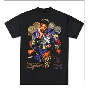 Kobe Bryant 5 Ring Black Graphic Print Men's T-Shirt Crew Neck Size S-5XL