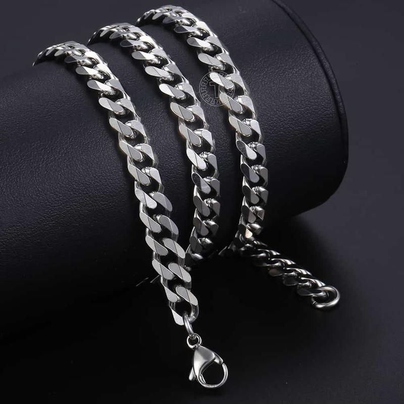 3/5/7/9/11mm Stainless Steel Silver Color Cuban Curb Chain Necklace Choker 16-30" for Men Women Daily Jewelry Christmas Gift