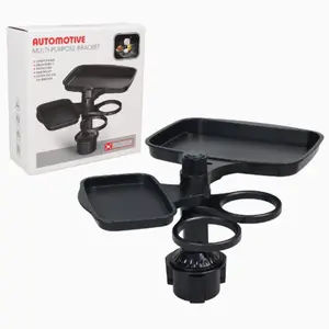 Car Phone Holder Tray Plate, 2-In-1 Car Tray Phone Stand, Stable Durable Multi-Functional Small Table, Car Drink Coffee Burger Cup Holder