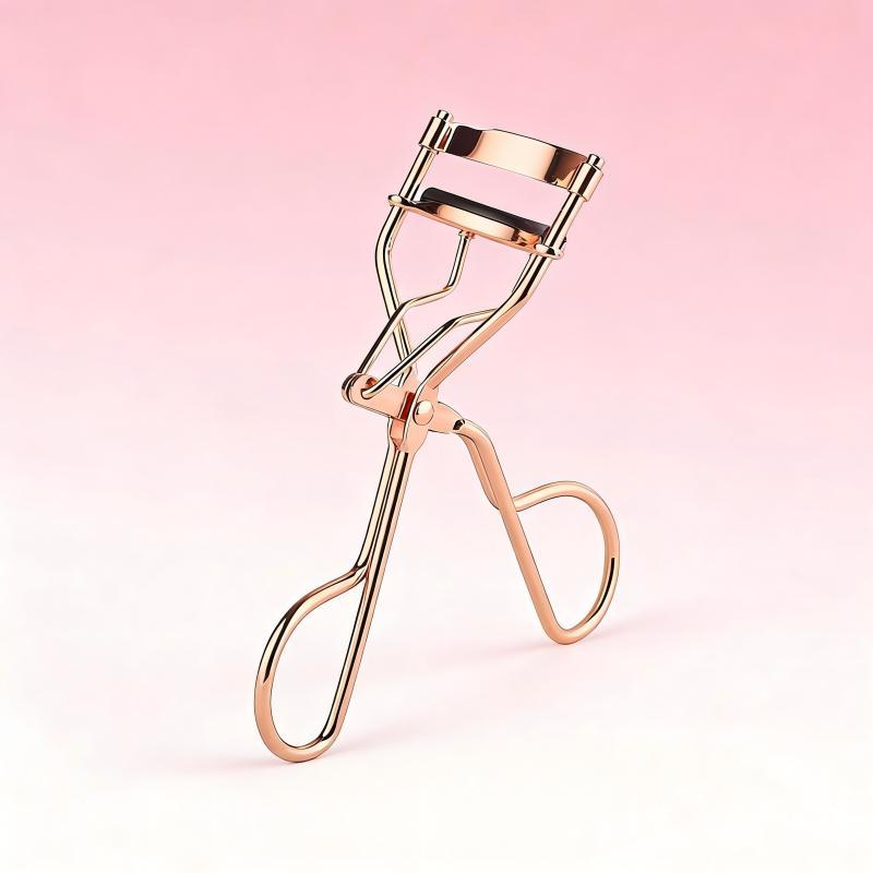 Rose Gold Wide-Angle Eyelash Curler Set for Round-Shaped Eyes - Perfect for Enhancing Your Look