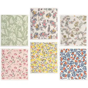 Swedish Dishcloths Dish Towels Set: 6 Packs Cellulose Sponge Cloths  Cleaning Cloths for Kitchen Absorbent  Paper Towels Dish Cloth Non-Scratch No Odor (Fruit Flower)
