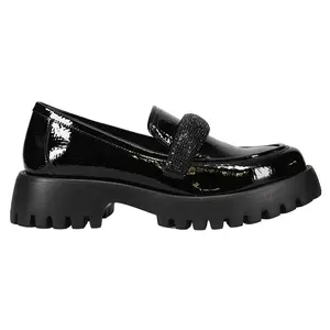 VANELi Womens Zaya Rhinestone Lug Sole Loafers  - Black