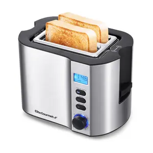 Elite Gourmet Stainless Steel 2-Slice LCD Toast er