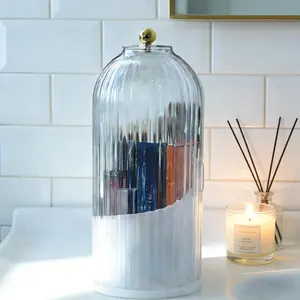 Dustproof Rotating Toothbrush Holder  3-Slot Transparent Organizer for Electric Toothbrush/Toothpaste/Makeup Brushes - Bathroom Vanity Countertop #Mother's Day