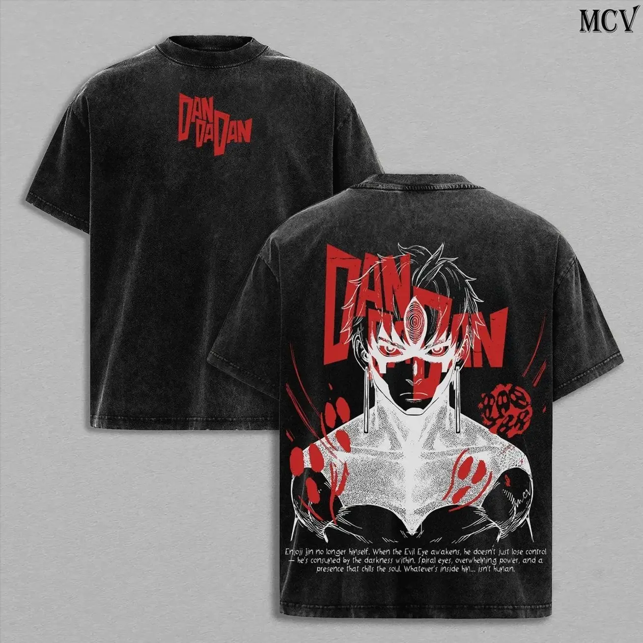 Jin Enjoji Jiji Dandadan Season 2 T-Shirt, Anime Double Printed Vintage Washed Tee Unisex Oversize Anime Manga Washed Heavyweight Cotton T-shirt T22