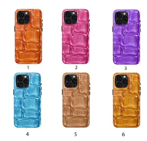 Cool Crush Ice Cube Phone Case – 3D Style Printed Graphic Hard Cover, Colorful Sensory Inspired Design for iPhone 17 Air Pro Max