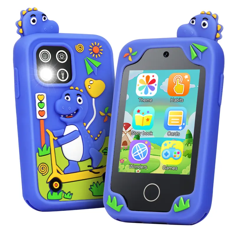 Kids Toy Smartphone, Birthday Gift Unicorn Toy, Touch Screen HD Dual Camera, Interactive phone toy, Travel Toy, Learning Educational Phone with 8GB SD Card, Birthday Gift Music Player Multifunction Digital Safe educational toys Gaming Electronics