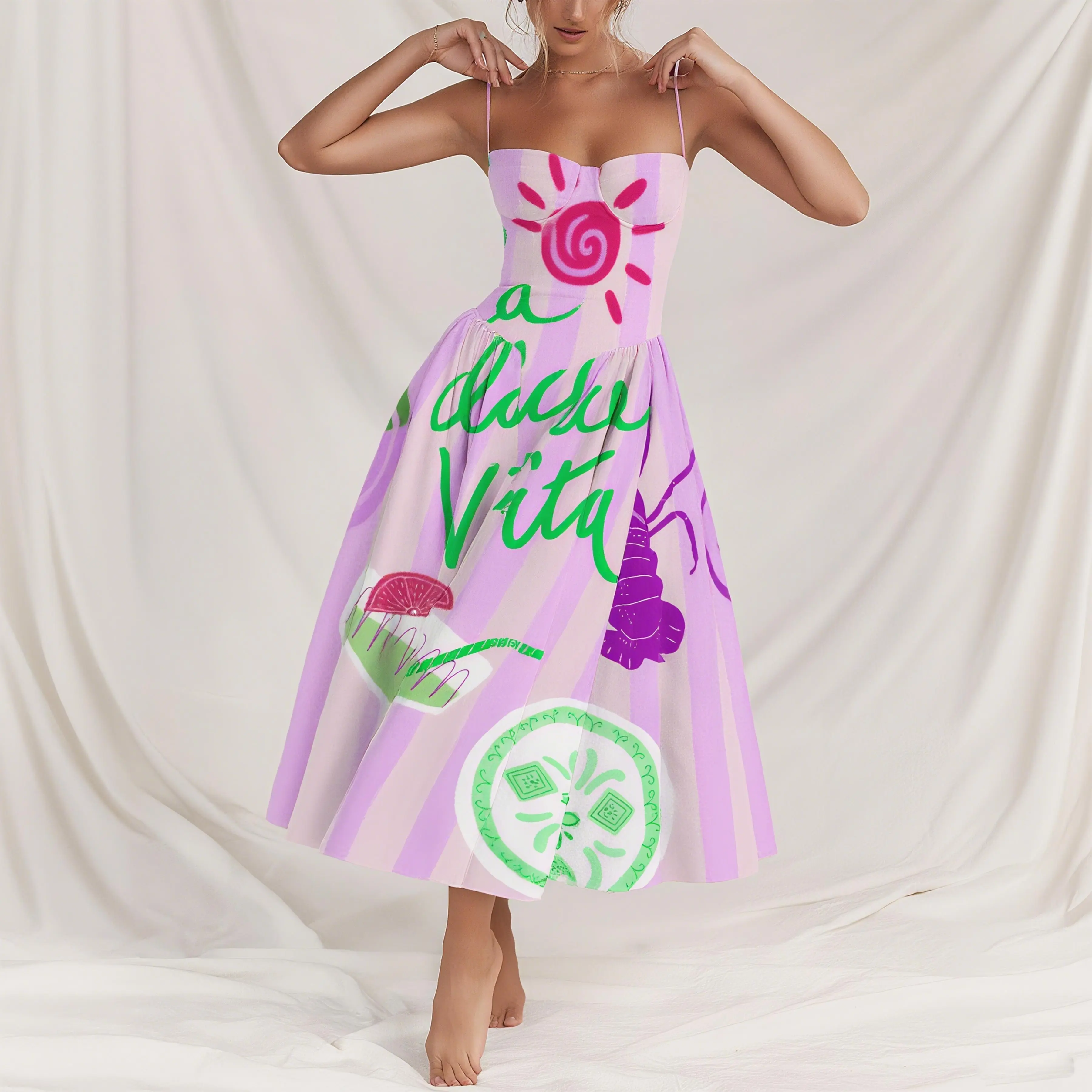 Slip Elegant Dress-Purple