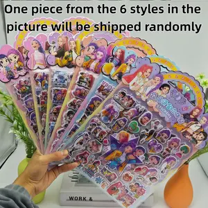 Hot Selling Witchy Girl Group Double Layer Gold Foil 3D Stickers, Lumis Zoy Handbag 3D Bubble Stickers, Trendy Accessories