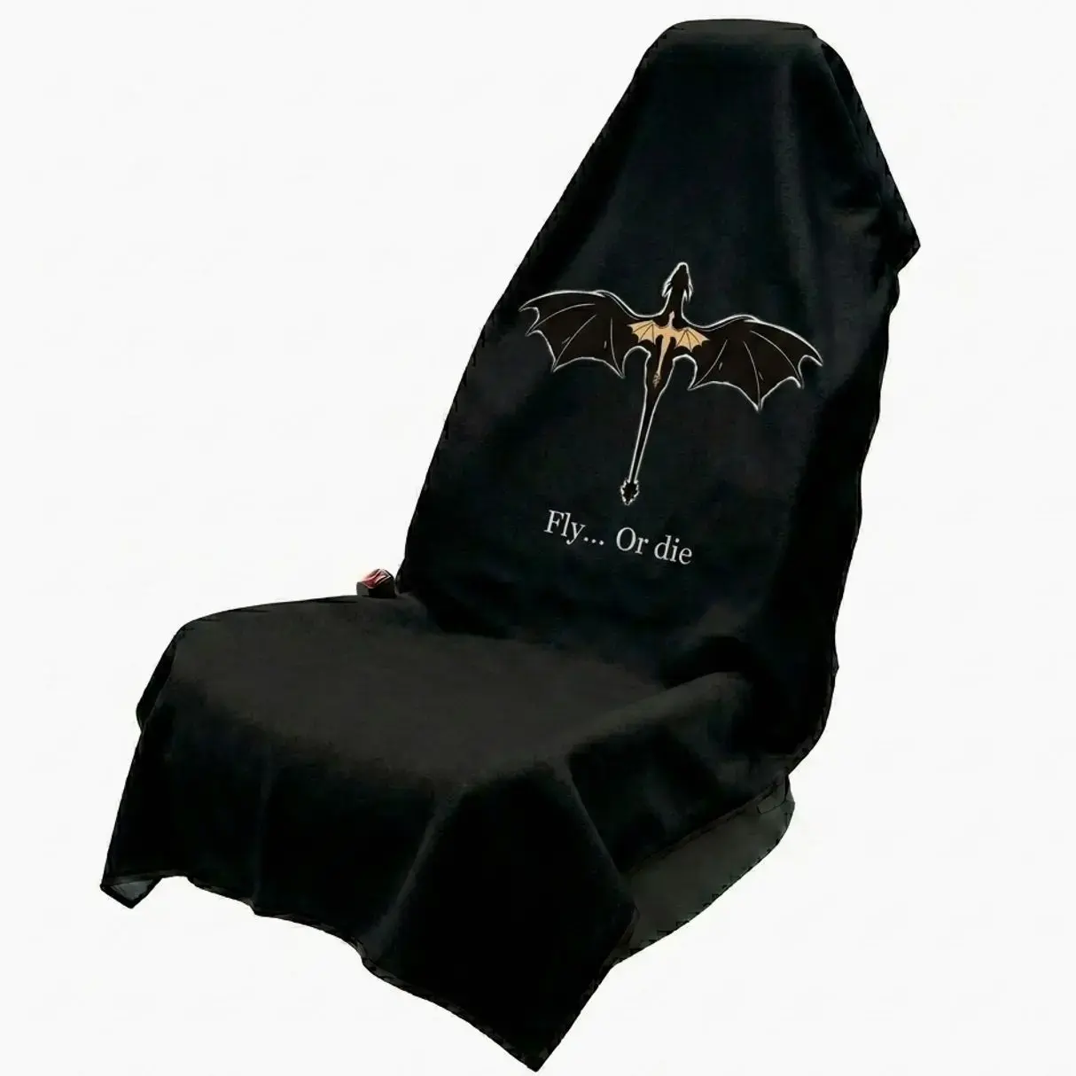 Fourth Wing Fantasy Dragon Car Seat Cover, Black Dragon Auto Seat Protector, Universal Fit Vehicle Seat Cover, Fourth Wing Merch, Onyx Storm Merch
