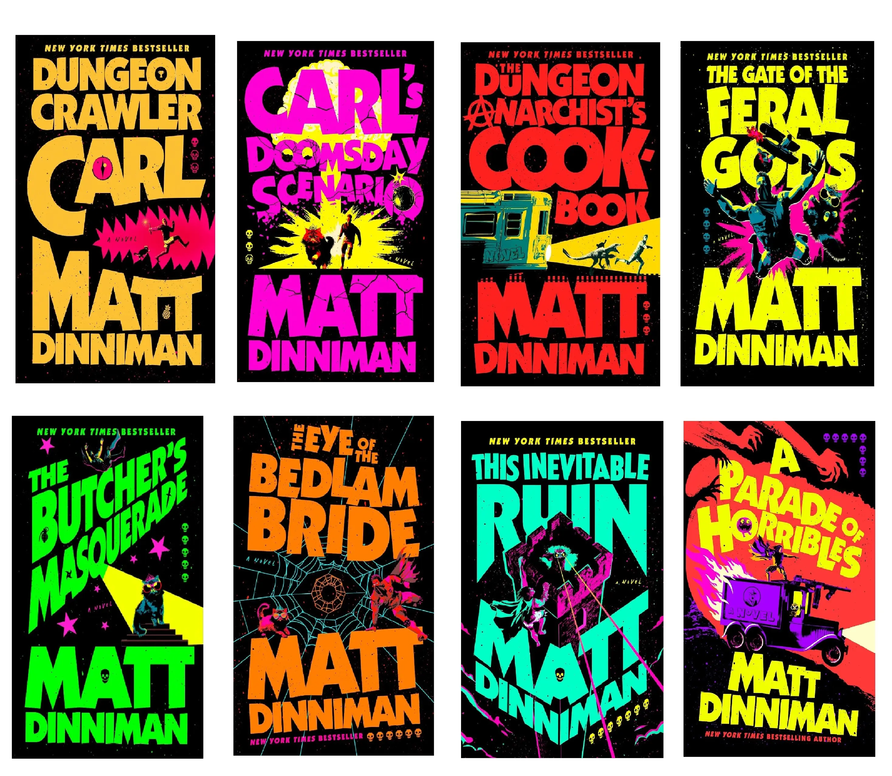 Dungeon Crawler Carl 8-Book Series: A Dystopian & Fantasy Adventure Novels by Matt Dinniman (Hardcover)