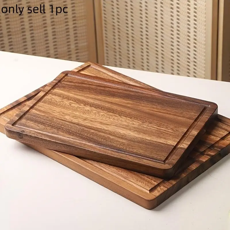 Wooden Cutting Board, Wooden Chopping Board with Juice Groove, Multi-purpose Cooked Food Board, Kitchen Cutting Board, Durable Chopping Board, Cutting Boards For Kitchen, Kitchenware
