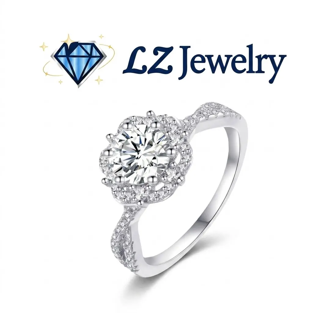 #75 (Cinderella) 925 Sterling Silver Synthetic Moissanite Ring