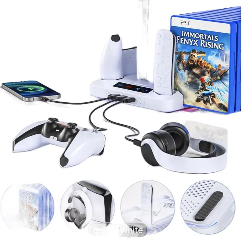 PS5 Cooling Station, Quiet USB-Powered Cooling Fan with Dual Fans for Sony PS5 Console