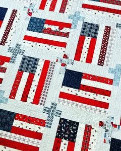God And Country Quilt Pattern, Flag and Cross Pattern, Paper Print Version