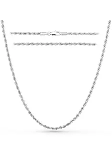 RTZN 3mm Rope Chain For Men (Color: Silver)