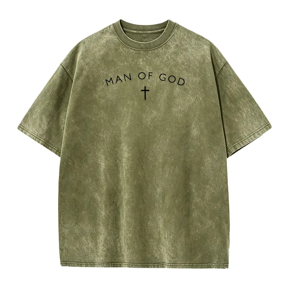 Man of God Tshirt Gift Tee, Mens Christian Dad Cross Jesus Apparel