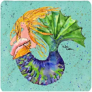 Carolines Treasures 8336FC Mermaid Foam Coasters - Set 4