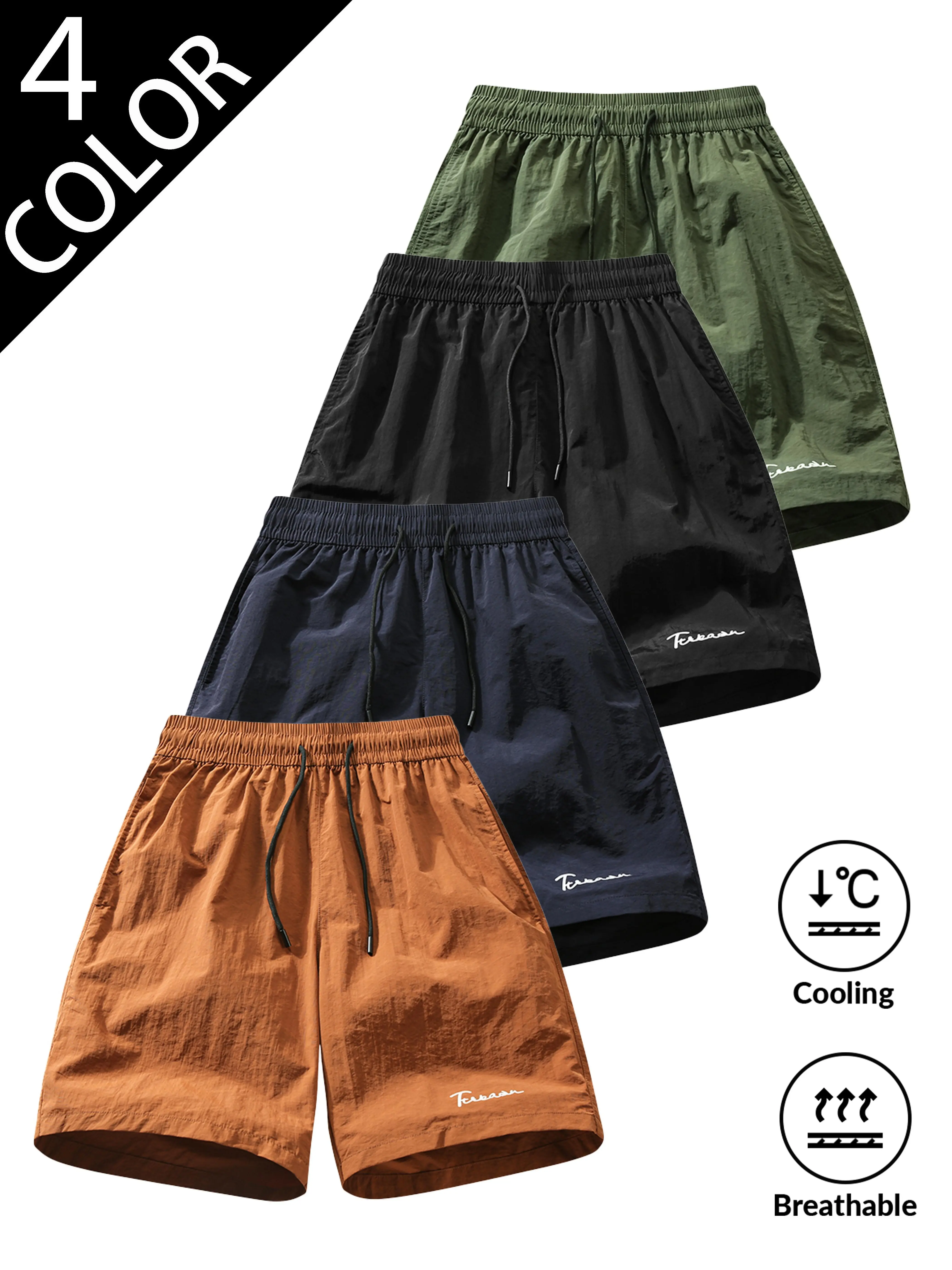 2026 Newly Launched Men's Fashion 5 In Casual Plain Stylish Ice Silk Shorts, Loose-Fit Quick-Dry Menswear Beach Pants for Hot Weather, 100% Premium Fabric with Silky Cool Touch, Moisture-Wicking & Fast Evaporation