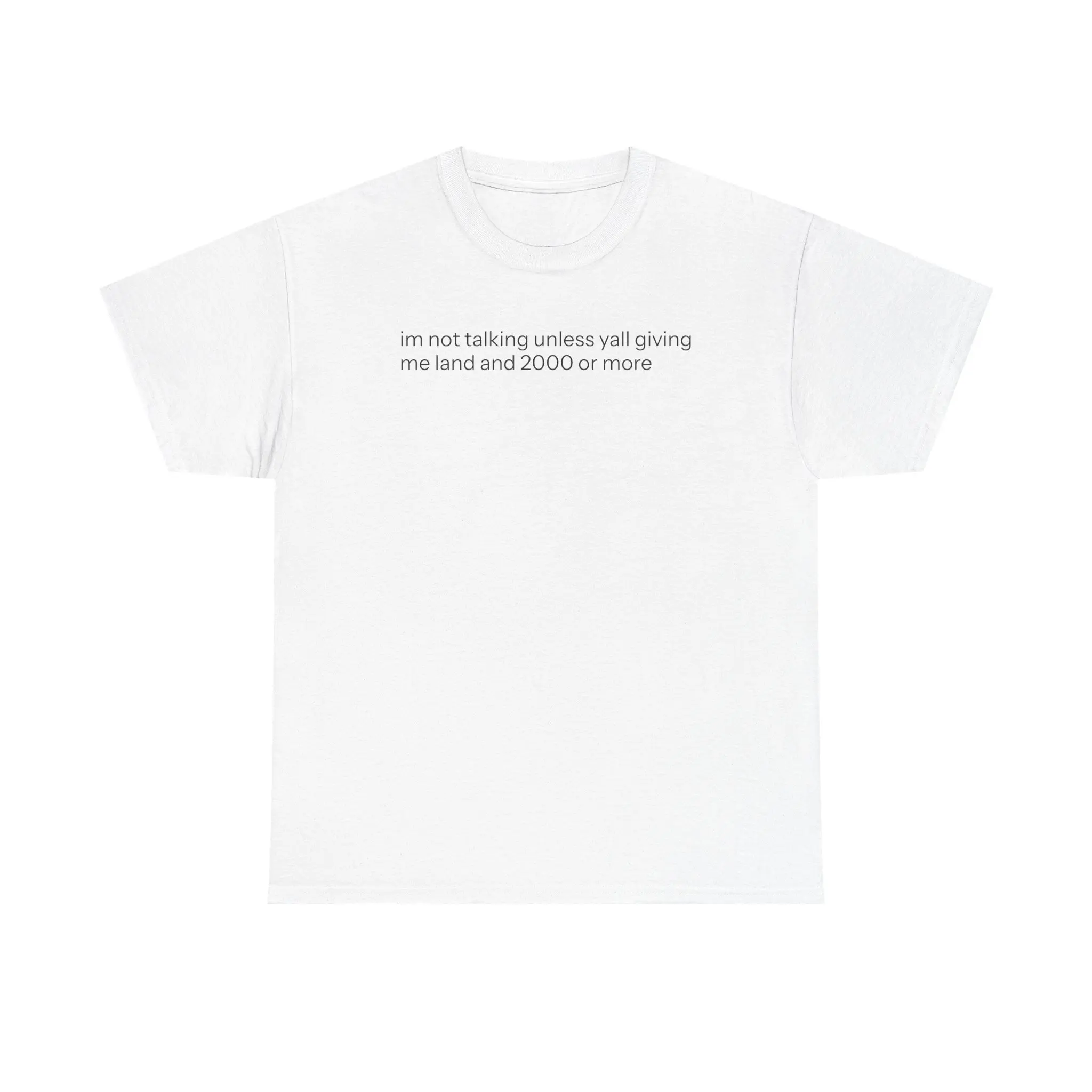 Smooth Cotton Crew Neck Basic Casual "I'm Not Talking" Graphic T-Shirt, Streetwear Sports Top