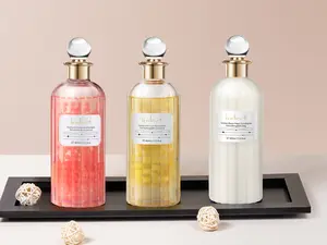 KABUT Premium Care Trio Bundle  - Amber Pink Gemstone Amino Acid Body Wash + Diamond Essence Shampoo + Tahitian Black Pearl Conditioner Smooth Cleansing Rejuvenating Set Cleanser