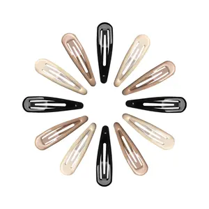 Snap Hair Clips for Women Water Drop Non Slip Hair Barrettes Heavy Coated Metal Hair Clips Accessory Mixed Color 6 PCS 1.89"