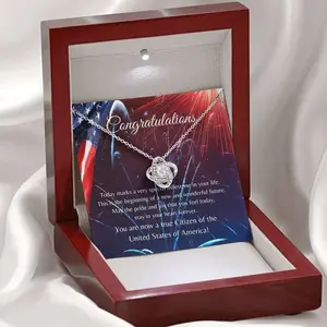 Citizenship Gift, New US Citizen Gift, American Naturalization Ceremony, Gift for New US Citizen, Necklace, American Citizen, Anniversary Gift, Necklace Jewelry With Message Card & Box