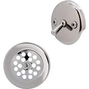 A92-26 3-1/8" Trip Lever Bathtub and Shower Drain Kit with 2-Hole Overflow Faceplate, Polished Chrome