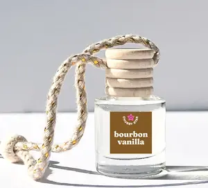 Bourbon Vanilla Scented Car Freshener - Long-Lasting Sweet Smoky Woody Fragrance - 10mL Bottle - Car Interior Accessories