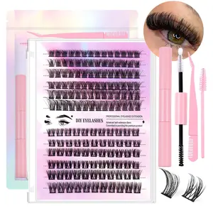 12 Rows Cluster Eyelashes, Individual Segment Lashes Extensions, Natural Wispy False Lashes for Eye Makeup