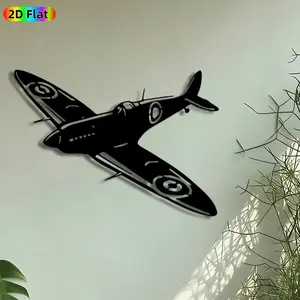1pc Vintage Fighter Jet Metal Wall Art, Decorative Artwork, WWII Plane Silhouette Statue Mural, Ironwork, Intricate Craftsmanship, Perfect for Fathers Day, Housewarming Decor, Man Cave Office Garage Wall Decor, Ideal Gift for Aviation Enthusiasts