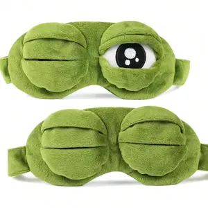 Funny Trendy Sad Frog Pattern Eye Mask, Sleeping Mask, Soft Plush Material, Sleep Face Cover, Eyemask for Comfortable Rest, Perfect for Travel and Naps