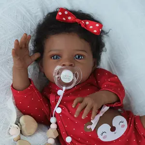 Reborn Baby Dolls Black Girl - 20 Inch African American Realistic Newborn Girl Doll, Lifelike Weighted Soft Body, Christmas Birthday Gift for Kids Age 3+
