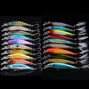 20pcs Laser Plastic Minnow Fishing Lures Wobblers for Bass Pike Charkbaits Swimbaits Professional Bait