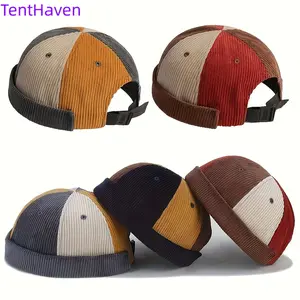 2026 Landlord Hat Japanese Autumn/Winter Men's and Women's 3-color Corduroy Guapi Hat, niche personality hip-hop brimless yuppie hat