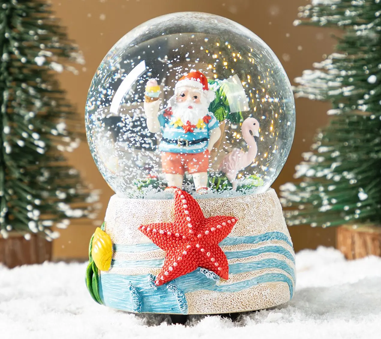 Glitzhome Christmas Musical Snowflakes Santa Waterglobe Glitzhome Christmas Musical Snowflakes Santa Waterglobe