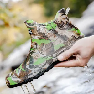 Men’s Camouflage Lightweight Short PVC Waterproof Boots for Camping & Travel | Flexible Waterproof Shell, Non-Slip Grip Bottom, Breathable Textile Lining, Easy Clean & Packable, Waterproof Rain Boot