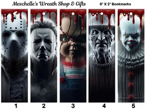Horror Villain Red Drip Themed Bookmarks with Glossy Finish - Unique Gift for Book Readers, Teachers, and Friends (2x6 inches)