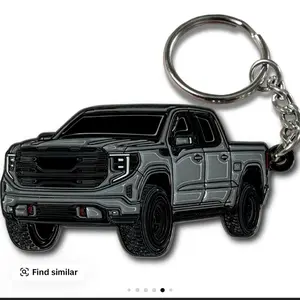 Pickup Truck Keychain - Black and Silver Design, Durable Material, Ideal for Car Enthusiasts