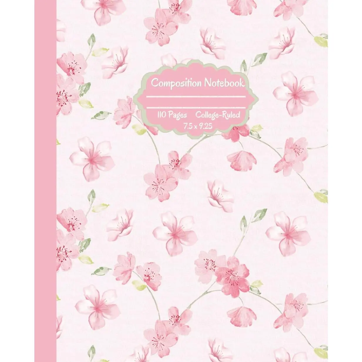 Pastel  Floral Composition Notebook: Pretty  Design Journal for Women and Teen Girls/College Ruled/Cute  Aesthetic Notebook for Work, School, , Office/Preppy School Supplies - Paperback