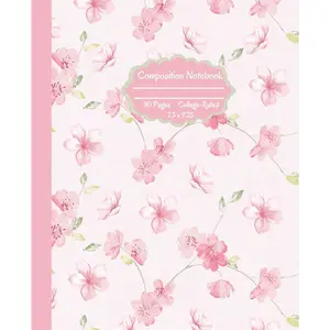 Pastel  Floral Composition Notebook: Pretty  Design Journal for Women and Teen Girls/College Ruled/Cute  Aesthetic Notebook for Work, School, , Office/Preppy School Supplies - Paperback