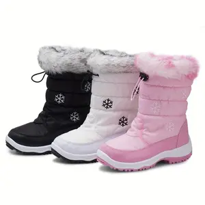Girls' Winter Snow Boots with Fleece Lining in Small Medium and Large Sizes for Kids