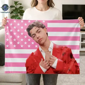 Malachi Barton Descendants Zombies Tour Wall Tapestries, Malachi Barton Pink Flag Tapestry Tapestry Wall Hanging