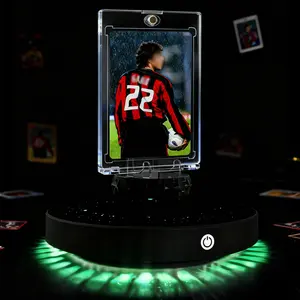 MAGECMOON Magnetic Levitation Photo Frame - Floating LED Starry Sky Gradient Display Screen suitable for collectible cards family and couple photos 360° rotation home and office decoration Valentine's Day gift